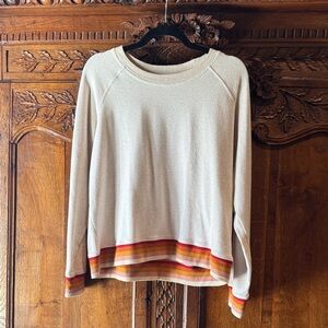 Faherty Cream and Stipe Sweater